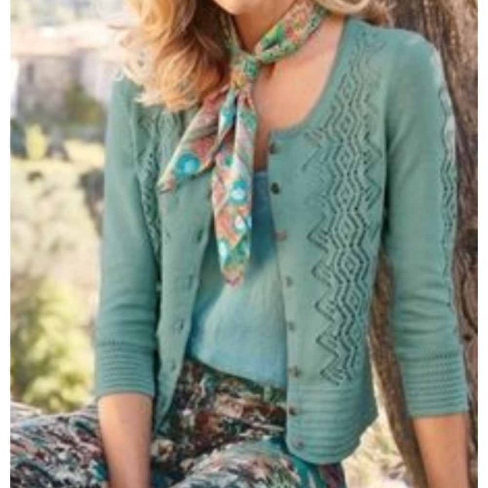 NWT Peruvian Connection Caribe Chaco Lace Sweater, size small
